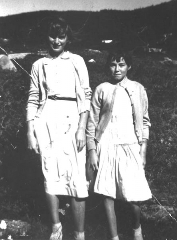 078: l-r Clarissa Ennis and Regina Rose. (1957) [courtesy of Betty (Carroll) Spurvey]  - Clarissa daughter of Vincent Ennis &amp;amp; Min Carroll; Regina daughter of Raymond Rose &amp;amp;  Catherine Ryan